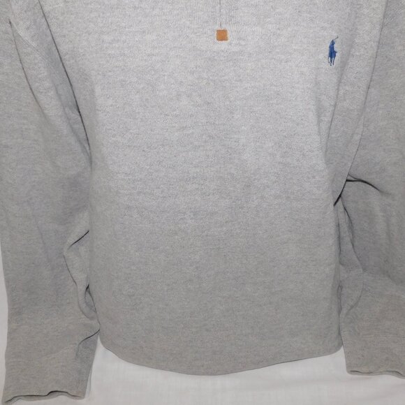 Polo Ralph Lauren Mens 2XL Gray Luxury Cotton Knit Quarter Zip Pullover Jumper - Picture 3 of 10